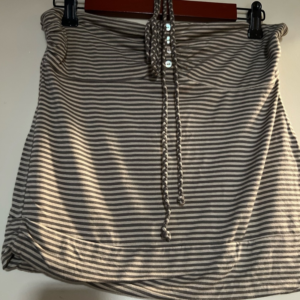 American Rag Outfitters Black and White Striped Mini Top.